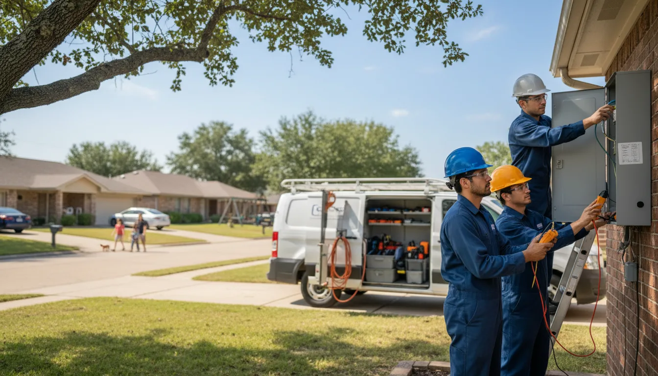 Certified electrician providing emergency electrical services in Crowder, OK